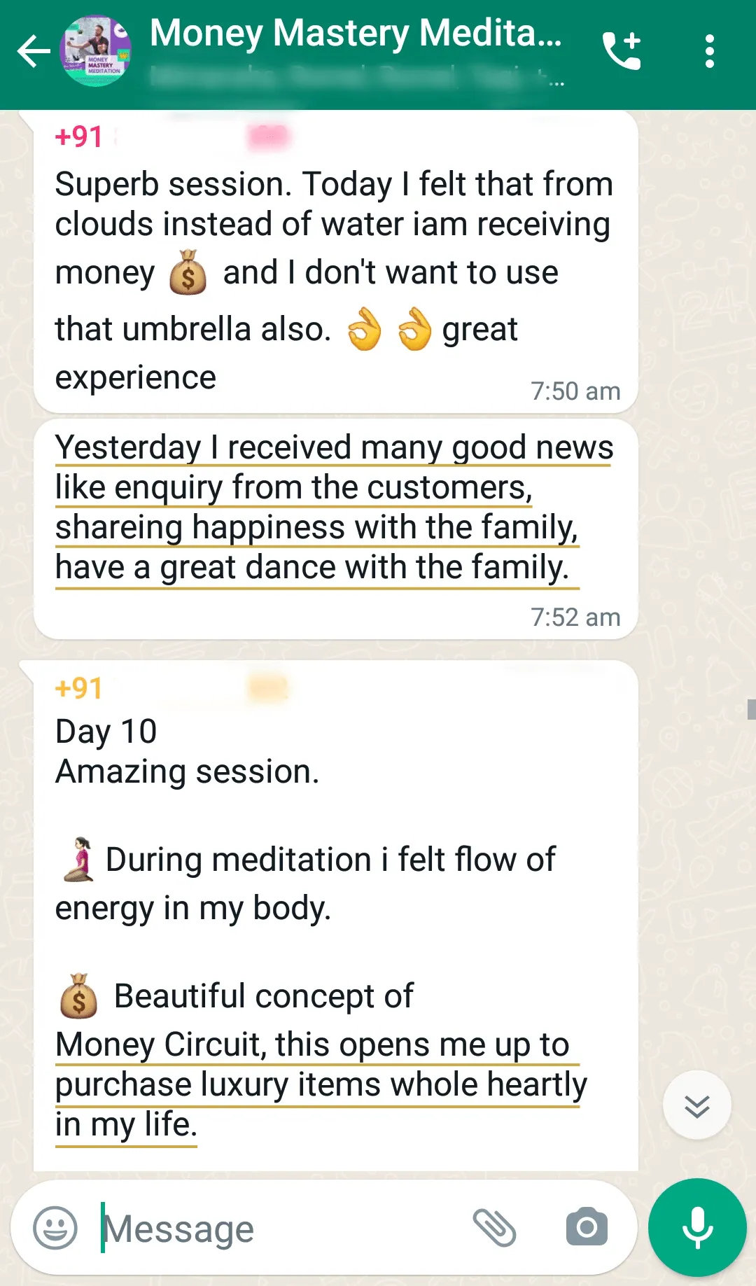 Got 5 new students for my consistent research - money meditation school